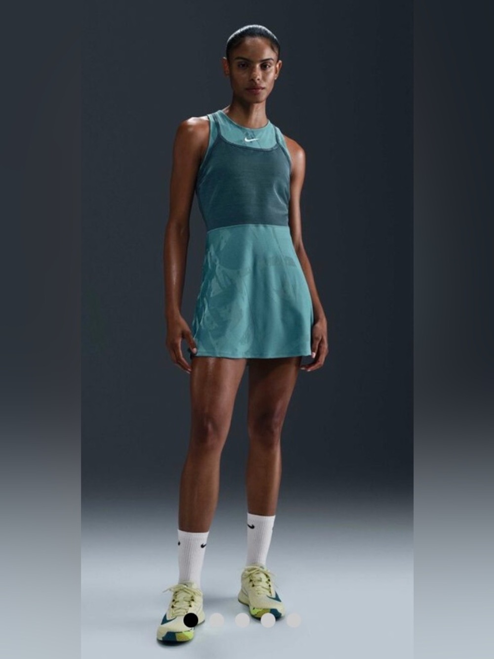 Nike Court SLAM Dri-Fit Tennis Dress Women's Large FZ6463-379 Teal Blue New Rare